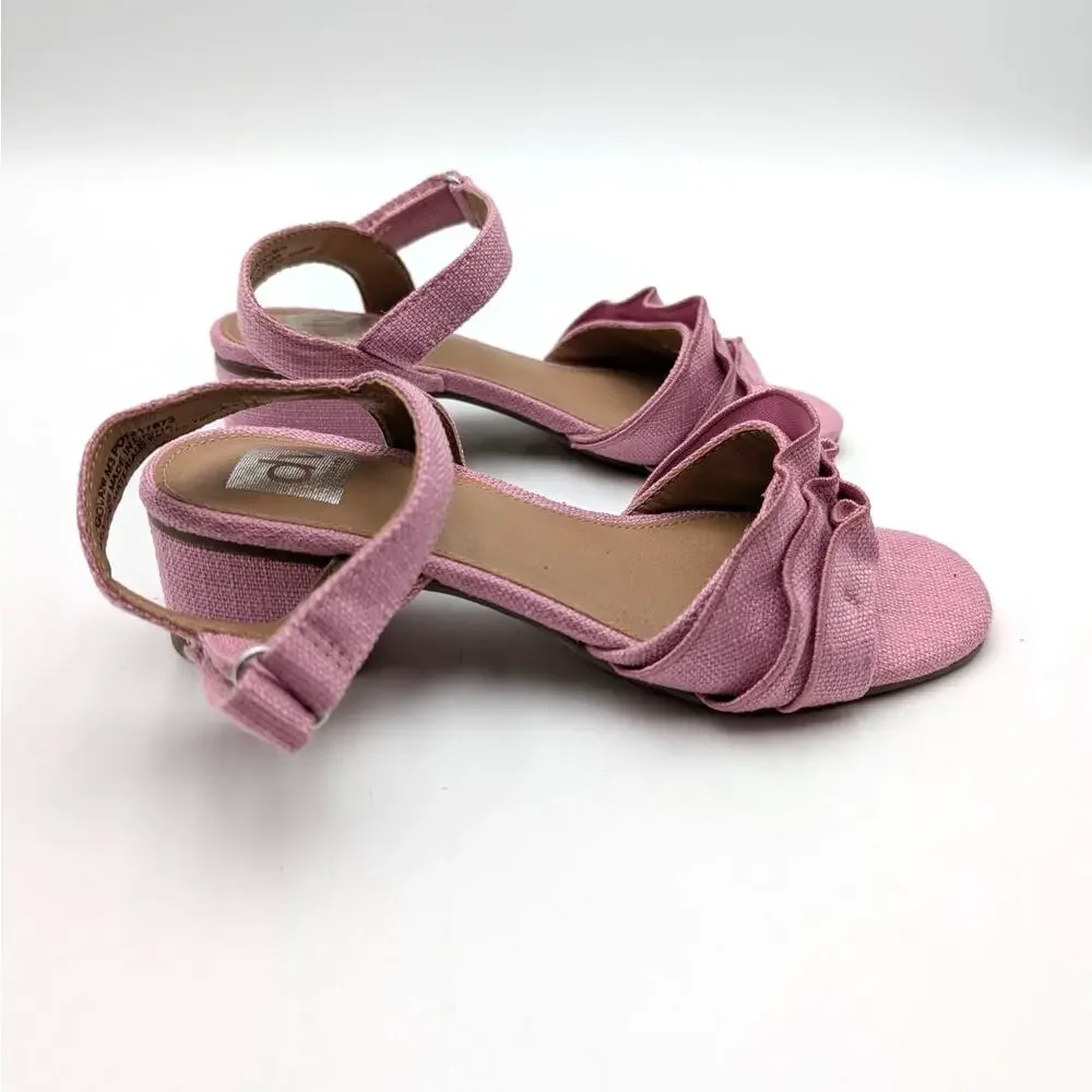 DV by Dolce Vita Govani Ruffle Sandals Open Toe Girls Pink Size US1 EU32